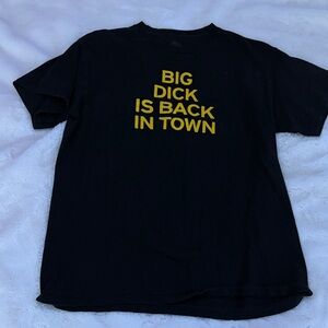 Bold Black Tee with Yellow Statement Print
